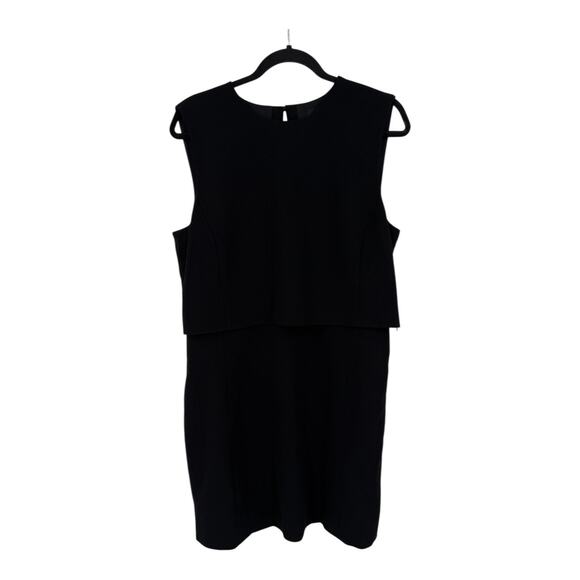 Theory Dress Crepe Sculpted Layer MiniDress black size 14 - Picture 2 of 8